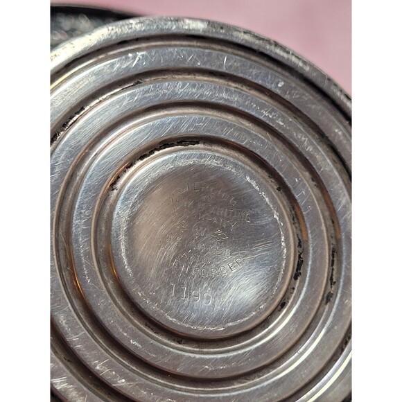 Vintage Sterling  Pedestal Candy Dish Repousse Rim Etched Engraved Design - Picture 5 of 5